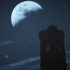 Osgiliath Tower and moon