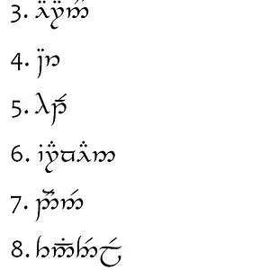 Tengwar - Sindarin Mode of Gondor Exercises