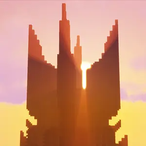 Sunlight through the pinnacles of Orthanc