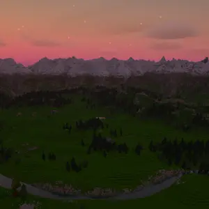 Misty Mountains Sunset