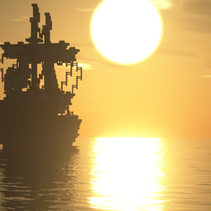 A Dol Amroth ship under a spectacular sunset.