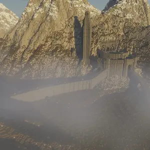Helm's Deep with clouds