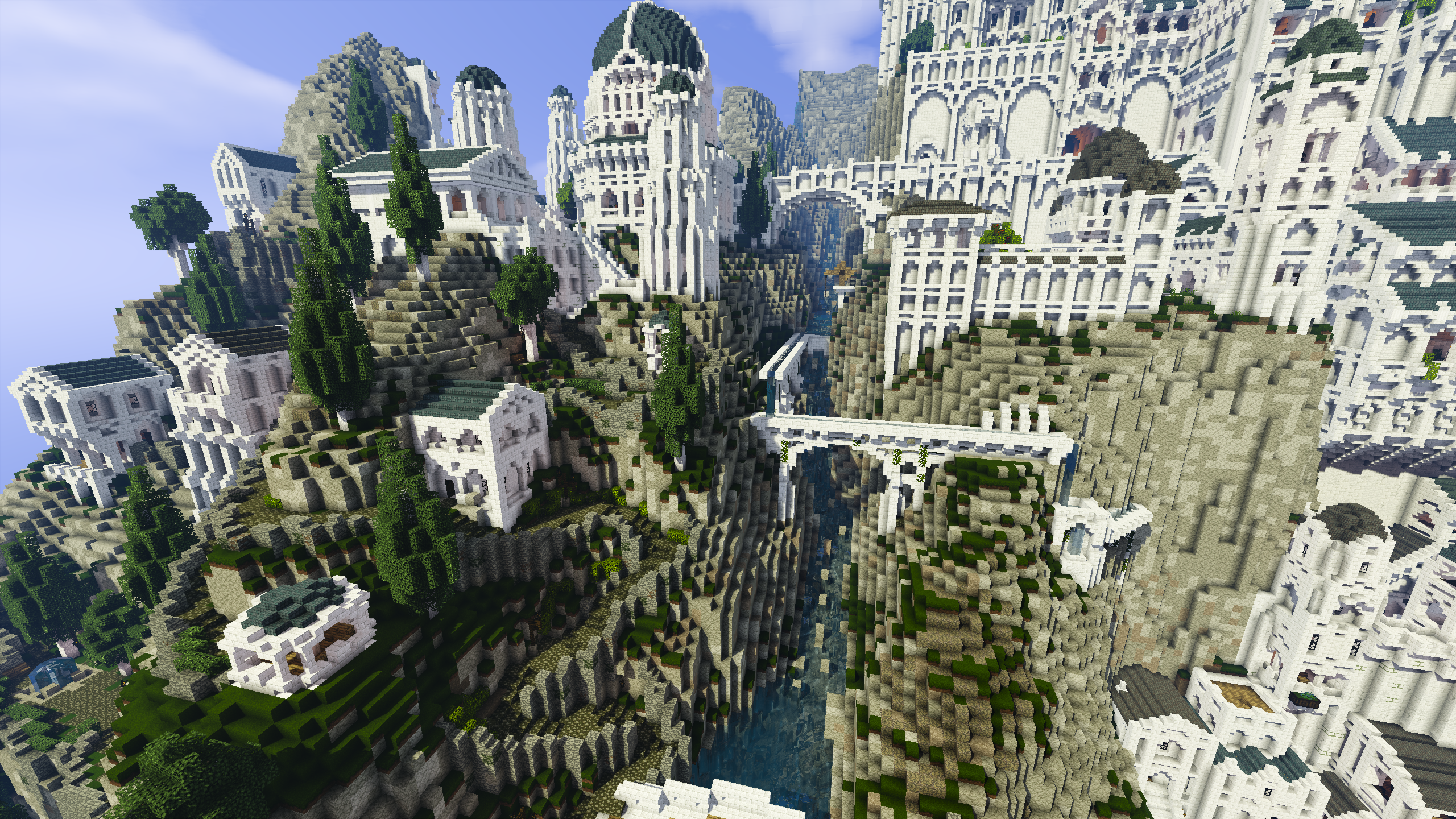Here is Minecraft's Minas Tirith in its full ray traced splendour