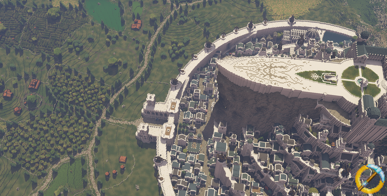 Minas Tirith overhead  Minecraft Middle Earth