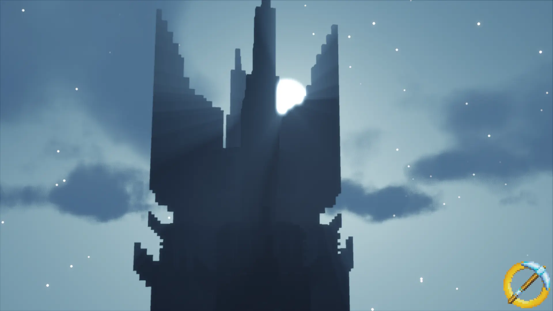 Moonlight through the pinnacles of Orthanc