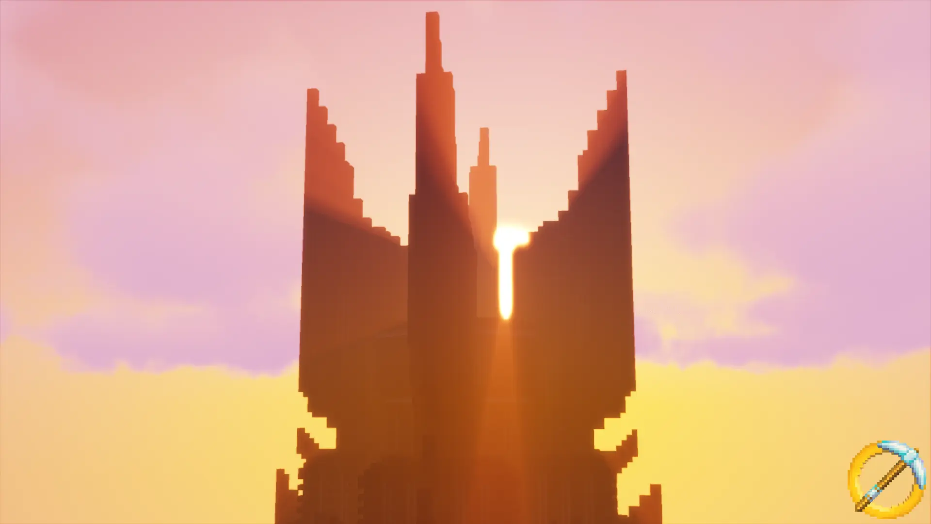 Sunlight through the pinnacles of Orthanc