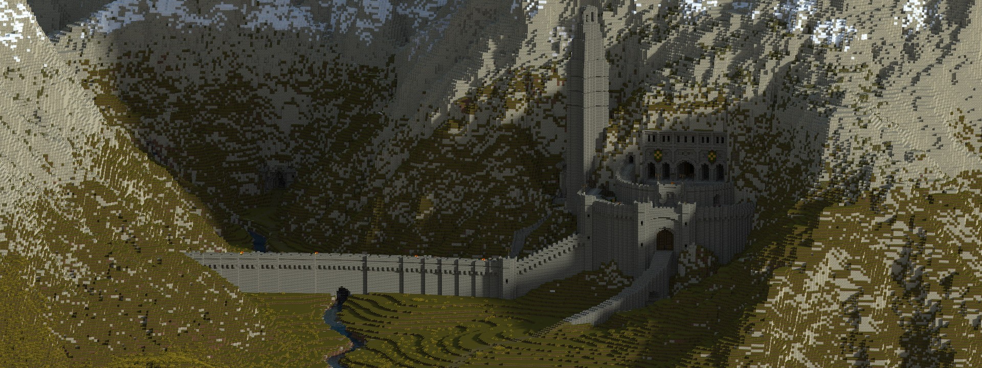 MinecraftMiddleEarth on X: Originally planned with PINK (yes you heard  that right!) wool, our Minas Tirith now stands tall over the land of  Gondor. Thankfully it's appearance is now so similar to