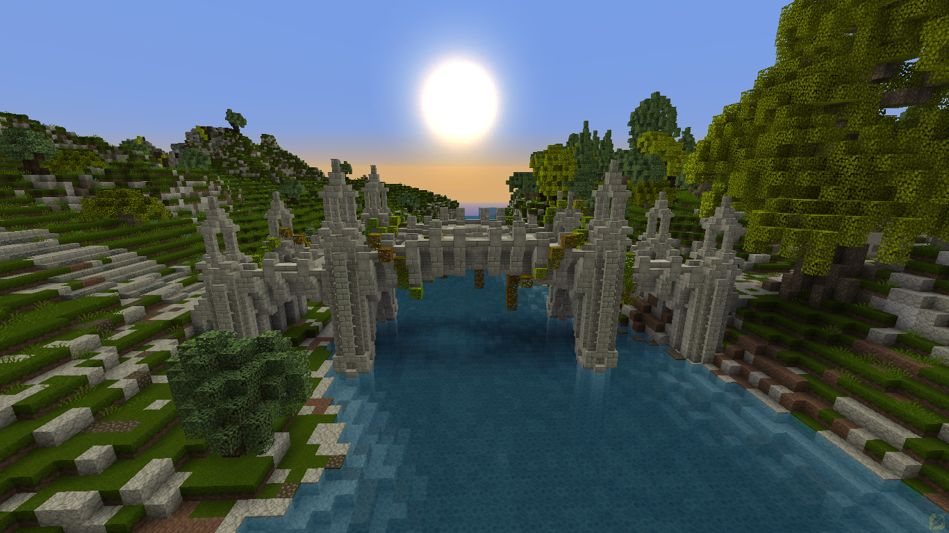 The Hornburg and the Deeping Wall, in Helm's Deep, Rohan, Middle-earth :  Minecraft